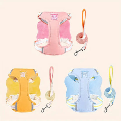 Cute Bow Mesh Dog Harness Set