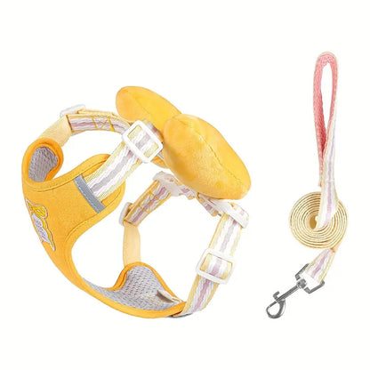 Cute Bow Mesh Dog Harness Set